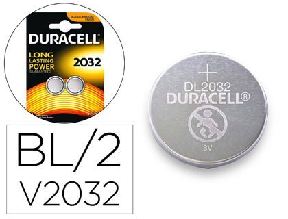 2 pilas alcalinas Duracell botón CR2032